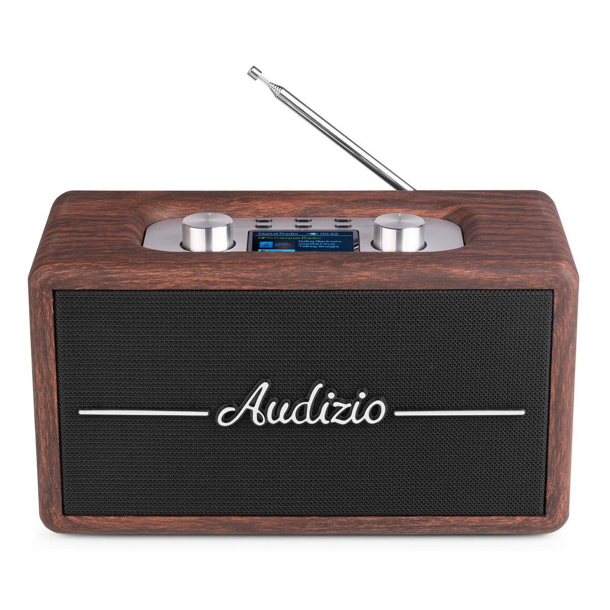 Audizio Tune60 - Radio portátil DAB+ y FM de diseño retro en madera oscura con Bluetooth - Tempo Shop