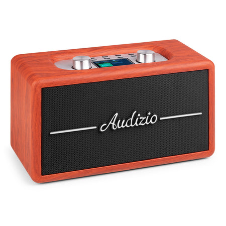 Audizio Tune60 - Radio portátil DAB+ y FM de estilo retro en madera de cereza con Bluetooth 5.0 y 40W - Tempo Shop