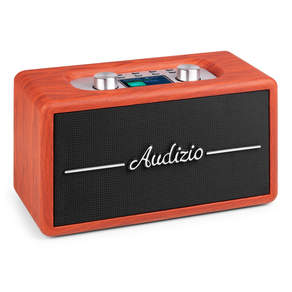 Audizio Tune60 - Radio portátil DAB+ y FM de estilo retro en madera de cereza con Bluetooth 5.0 y 40W - Tempo Shop