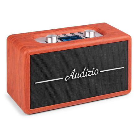 Audizio Tune60 - Radio portátil DAB+ y FM de estilo retro en madera de cereza con Bluetooth 5.0 y 40W - Tempo Shop