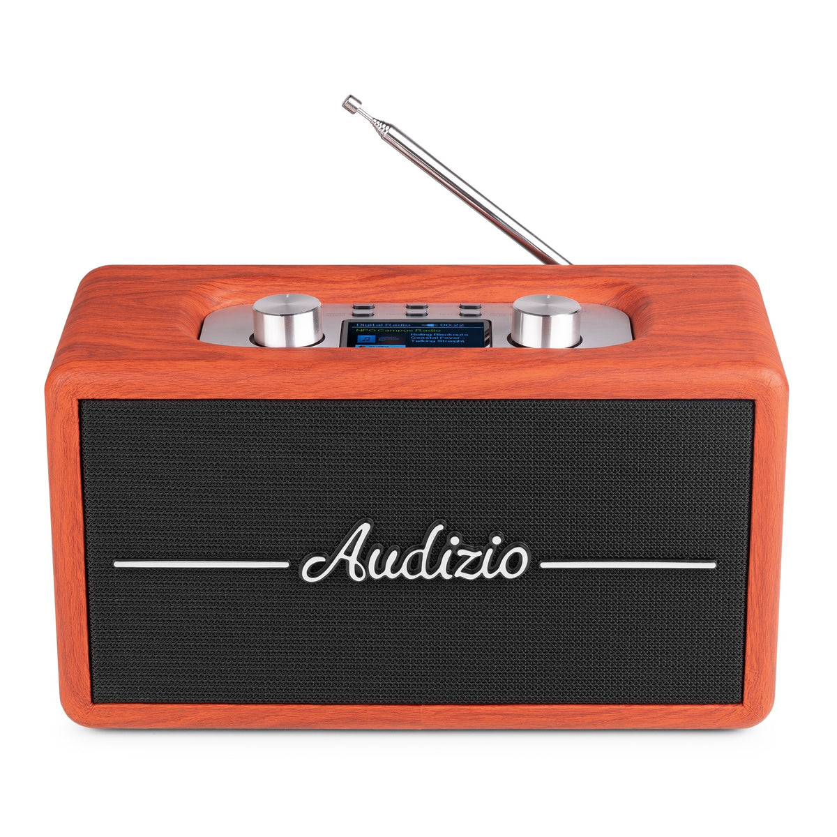 Audizio Tune60 - Radio portátil DAB+ y FM de estilo retro en madera de cereza con Bluetooth 5.0 y 40W - Tempo Shop