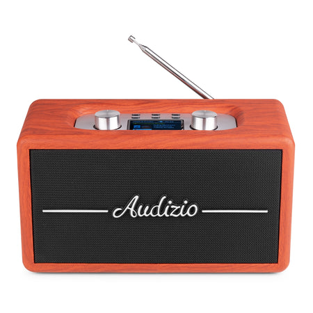 Audizio Tune60 - Radio portátil DAB+ y FM de estilo retro en madera de cereza con Bluetooth 5.0 y 40W - Tempo Shop