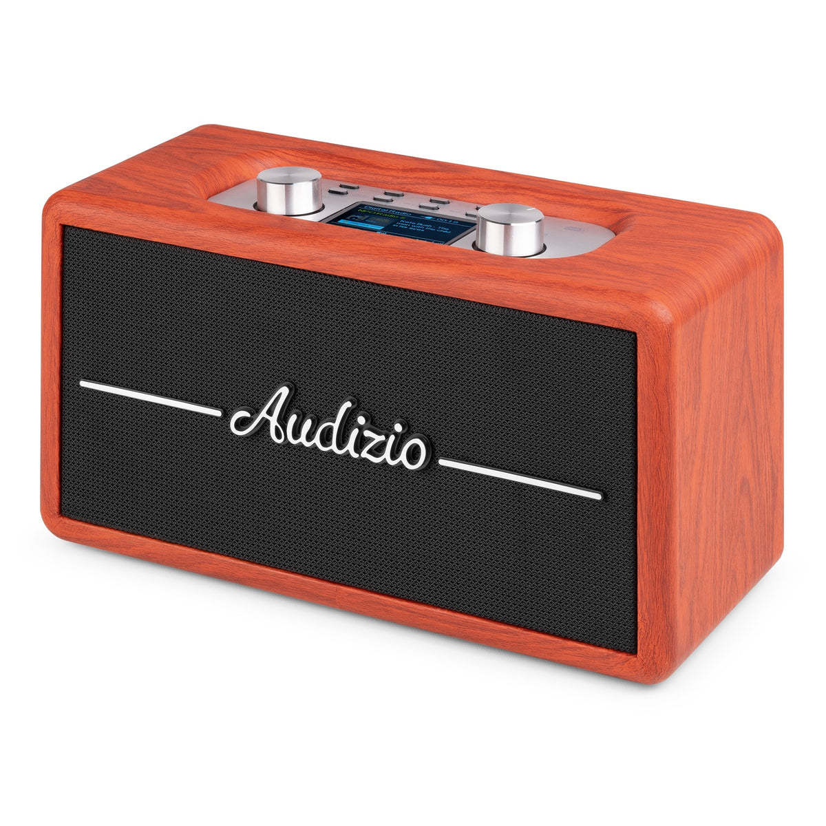 Audizio Tune60 - Radio portátil DAB+ y FM de estilo retro en madera de cereza con Bluetooth 5.0 y 40W - Tempo Shop