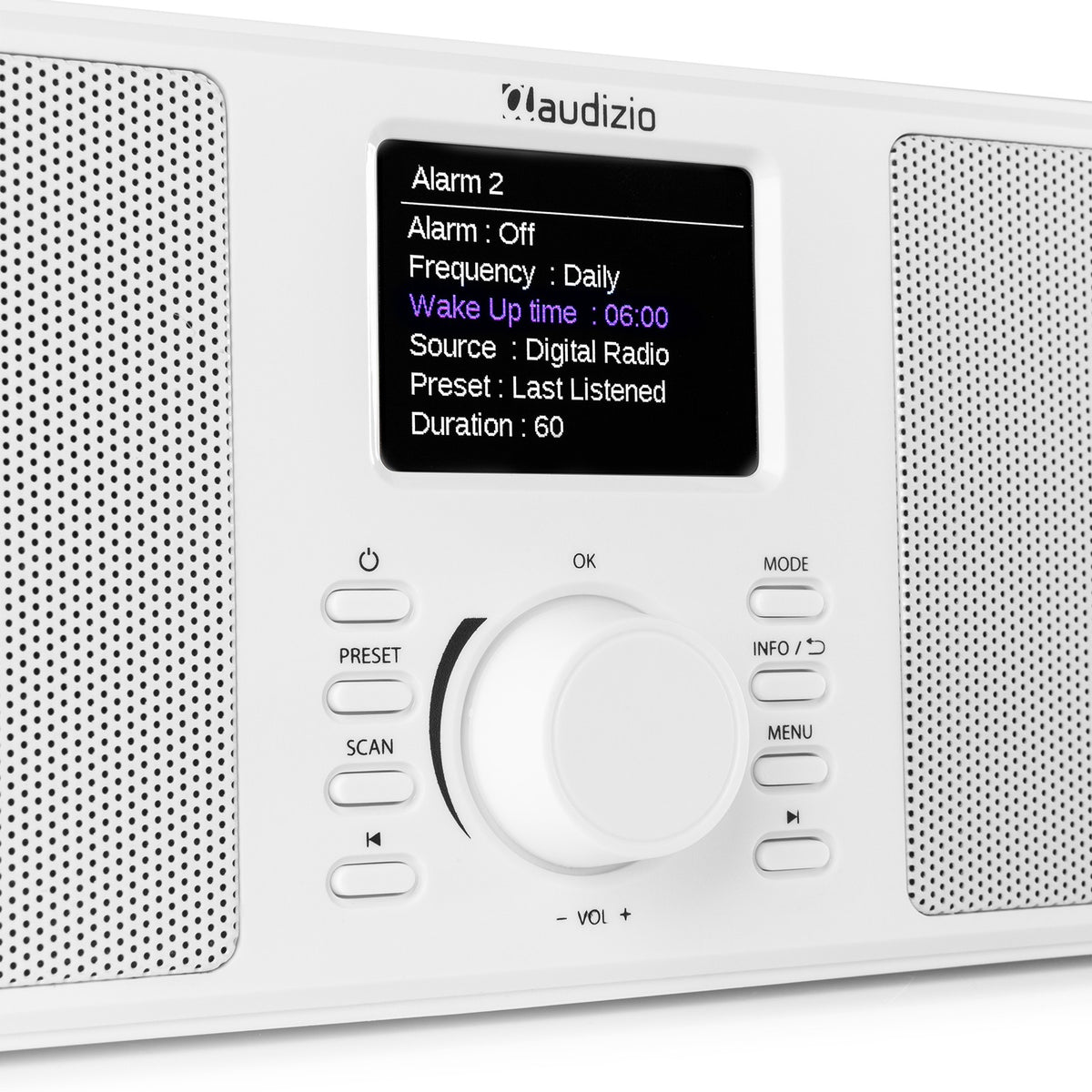 Audizio Monza DAB+ Radio estéreo Blanca - Sonido digital y Bluetooth - Tempo Shop