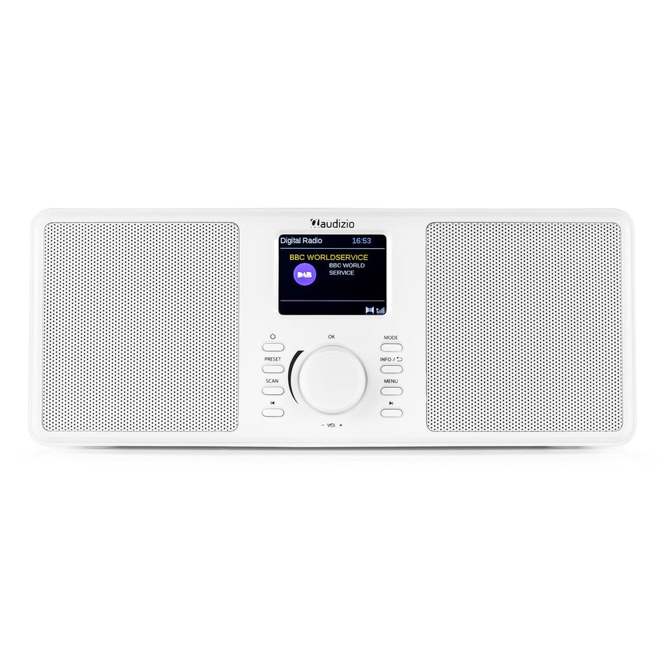 Audizio Monza DAB+ Radio estéreo Blanca - Sonido digital y Bluetooth - Tempo Shop