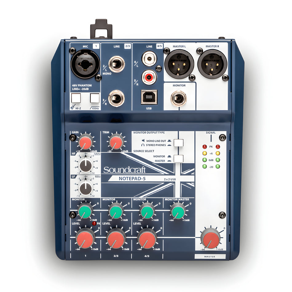 Soundcraft Notepad-5 Consola de mezcla analógica de pequeño formato con E/S USB