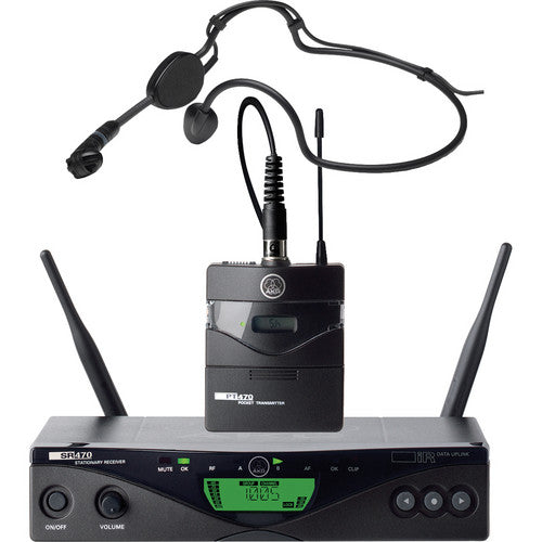AKG WMS470 Sports Set BD1 - Sistema inalámbrico UHF Band 1 con petaca PT470, micrófono de diadema C544 L y receptor SR470