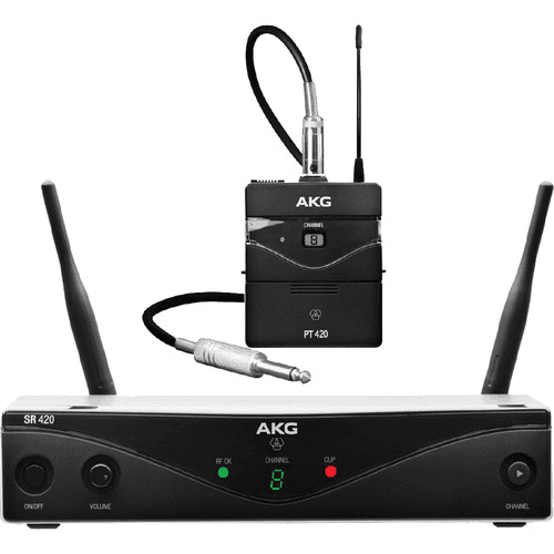 AKG WMS420 Instrument Set Band U2 - Sistema inalámbrico UHF para instrumento con petaca PT420, receptor SR420 y cable MKG L