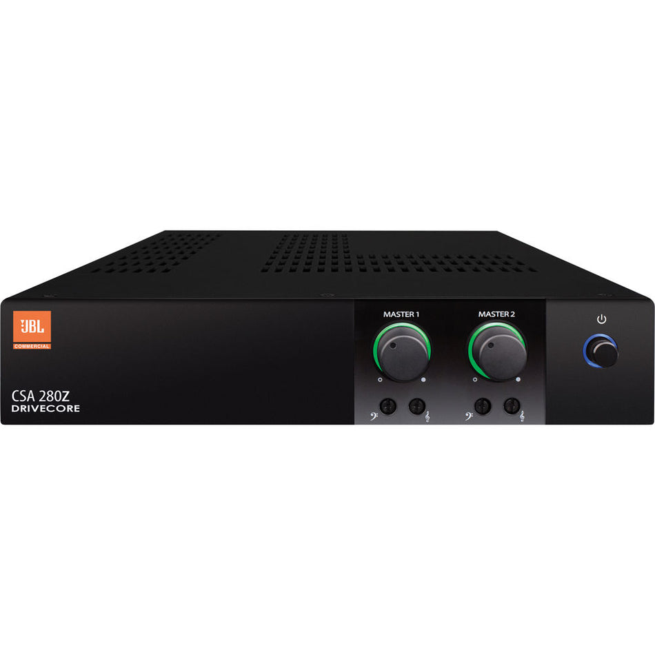JBL Professional CSA-280Z - Amplificador comercial de 2 × 80 W, 70/100 V y baja impedancia (1U sin ventilador, control remoto CSR-V)
