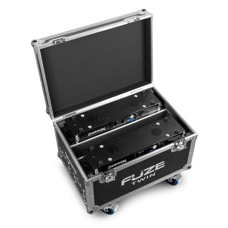 beamZ FCFTB - Flightcase con ruedas para 2 Fuze Twin (espuma a medida, panel 9 mm)