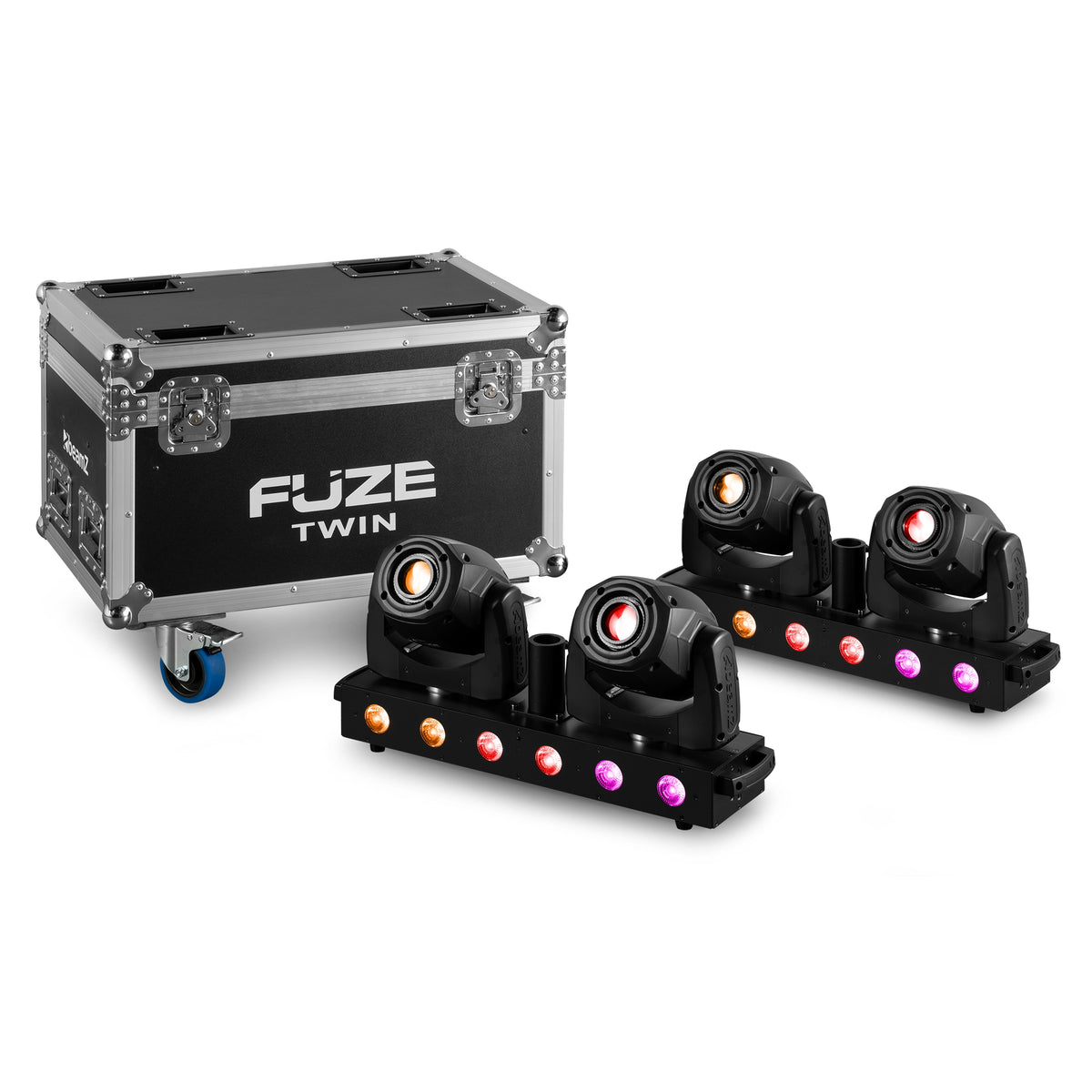 beamZ FCFTB - Flightcase con ruedas para 2 Fuze Twin (espuma a medida, panel 9 mm)