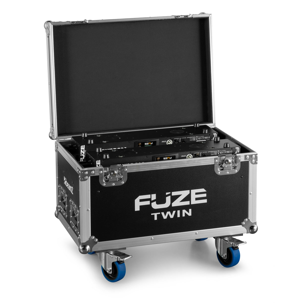 beamZ FCFTB - Flightcase con ruedas para 2 Fuze Twin (espuma a medida, panel 9 mm)