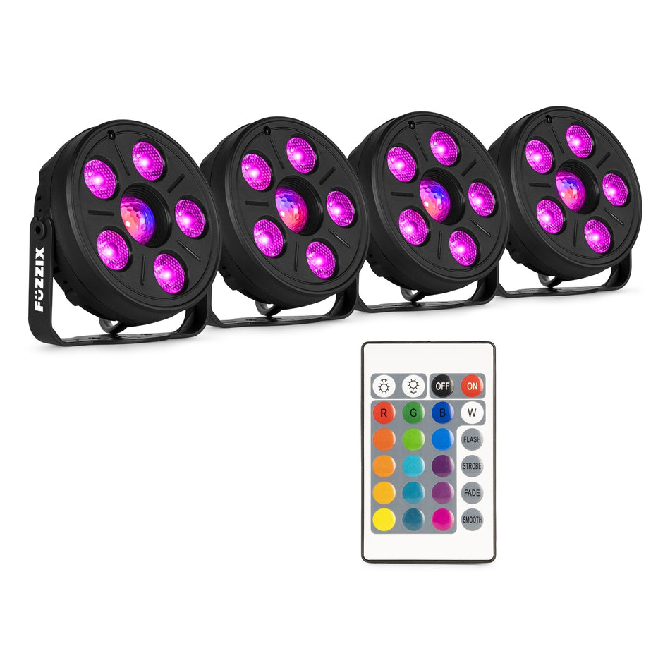 Fuzzix Comet M06 - Set de 4 Focos LED para Fiestas con Efecto Jelly Ball