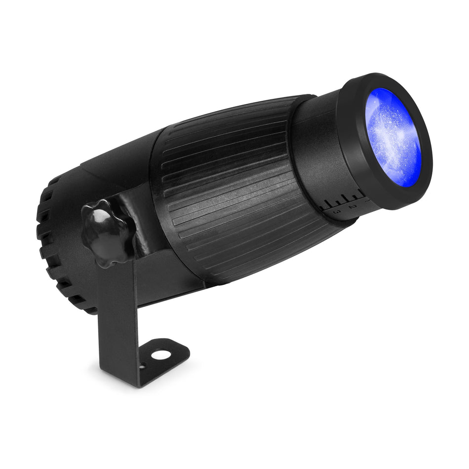 beamZ PSZ18W - Pin Spot LED RGBW de 18 W con zoom manual 8°–30° y mando RF