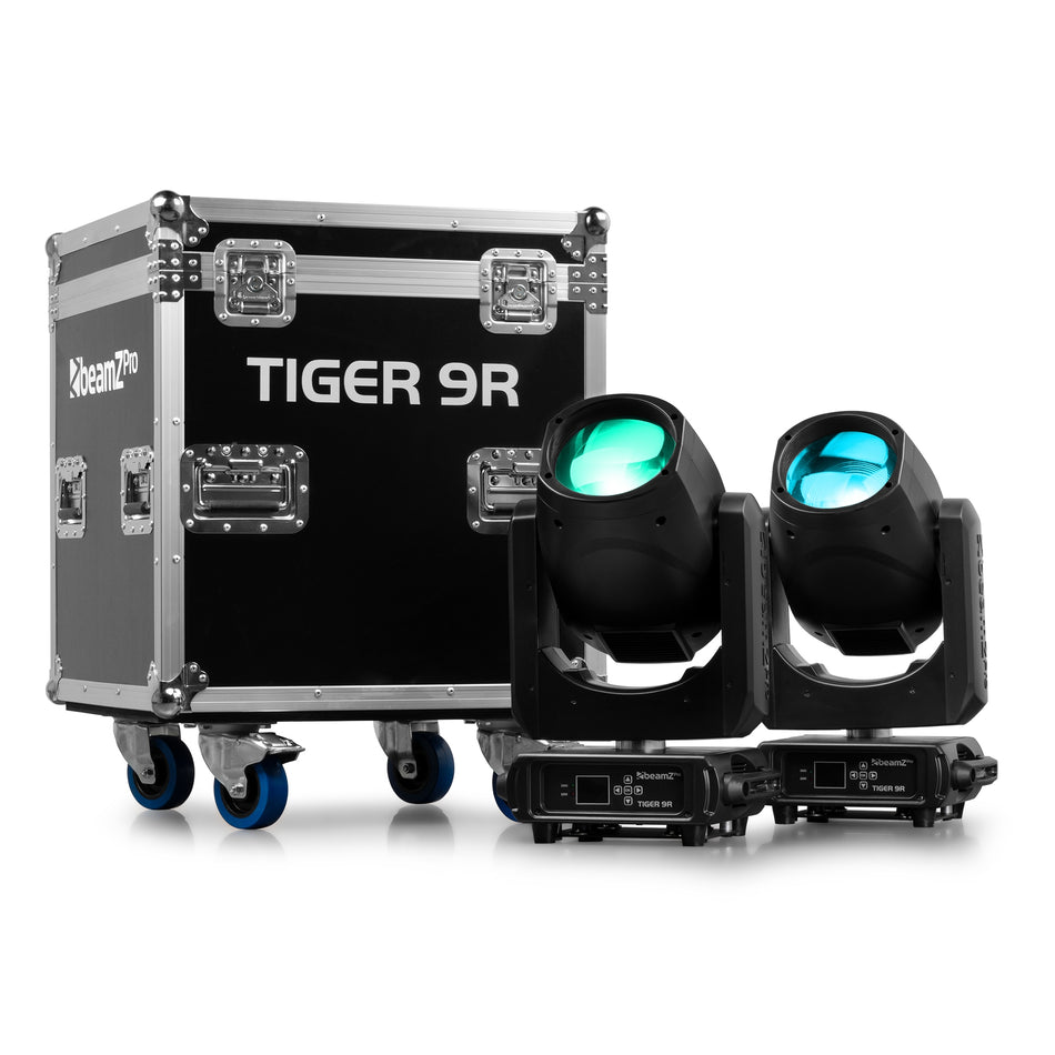 beamZ Pro Tiger 9R 260W - Pack 2 cabezas móviles beam 9R con flightcase integrado
