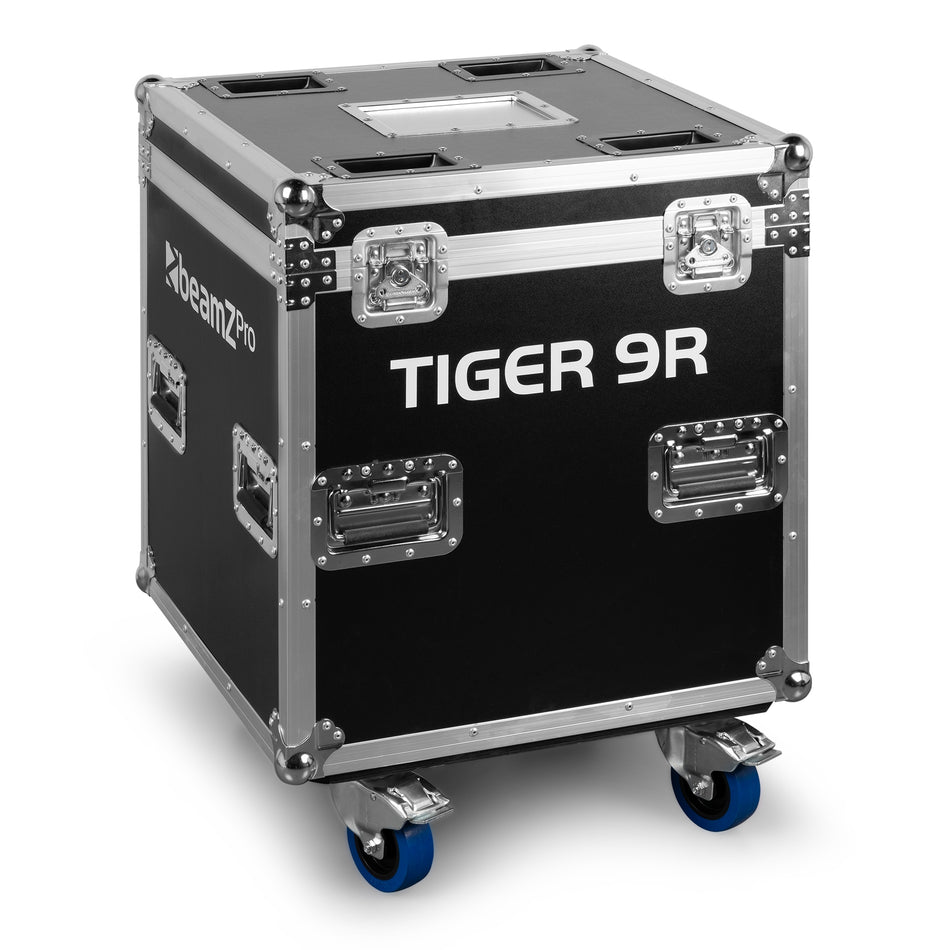 beamZ Pro FC-9R - Flight case rígido para 2 cabezas móviles Tiger 9R con espuma a medida