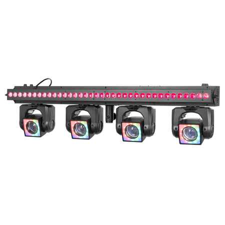 beamZ ShowBar GO Vibe - Sistema de iluminación integral con 4 cabezas móviles y barra LED - Tempo Shop