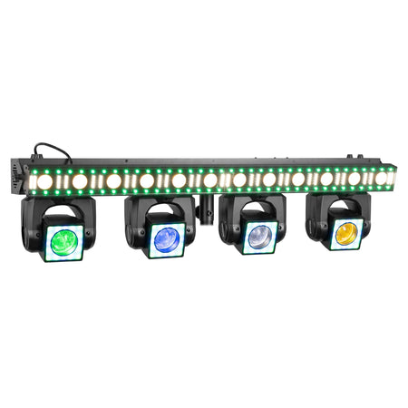 BEAMZ ShowBar GO Edge - Sistema de iluminación profesional con 4 cabezas móviles y barra LED estroboscópica - Tempo Shop