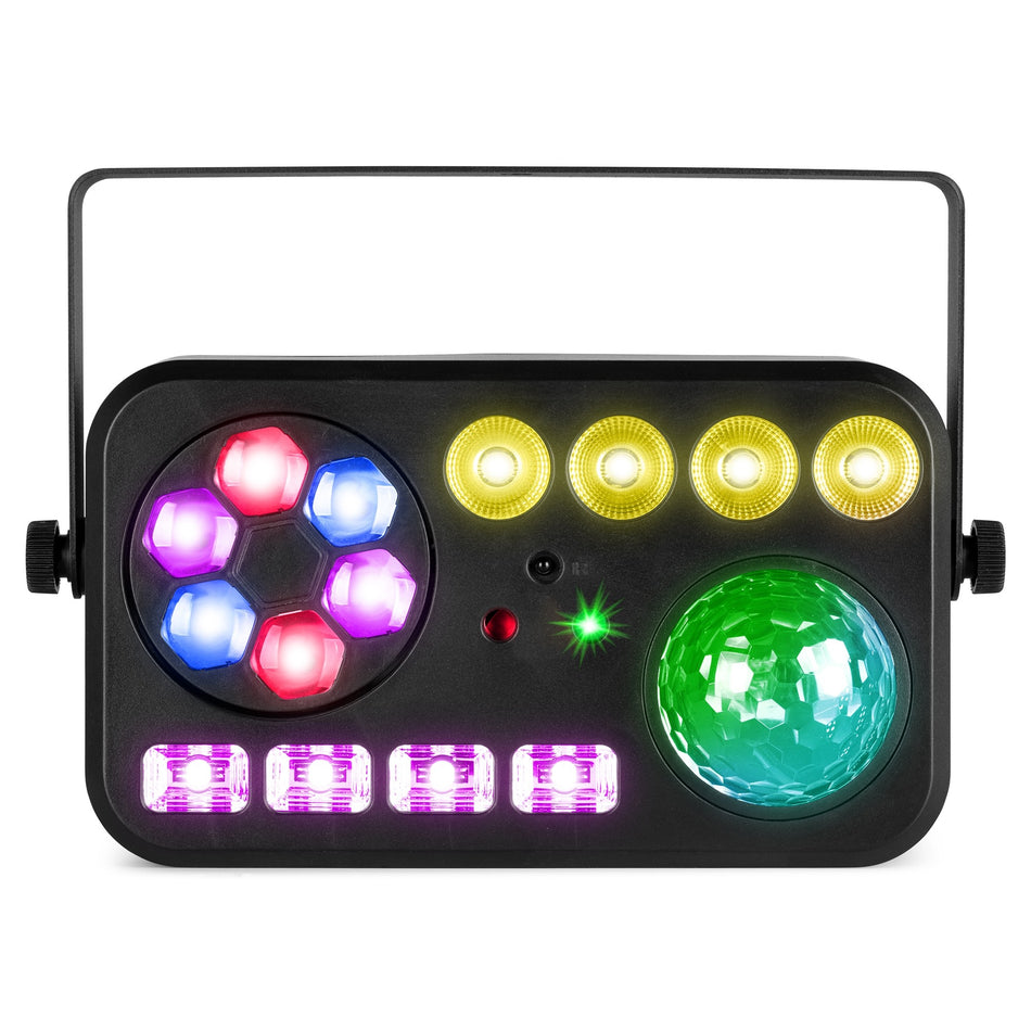 beamZ Shimmer2 - Efecto LED multiefecto 6-en-1 con DMX de 16 canales y mando IR
