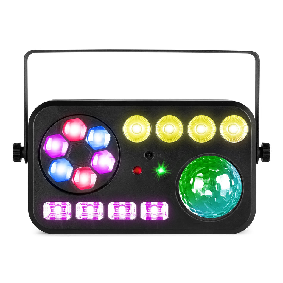 beamZ Shimmer4 - Efecto LED 6 en 1 con Bee Eye, Jelly Ball, PAR, UV/estroboscópico y doble patrón rojo/verde