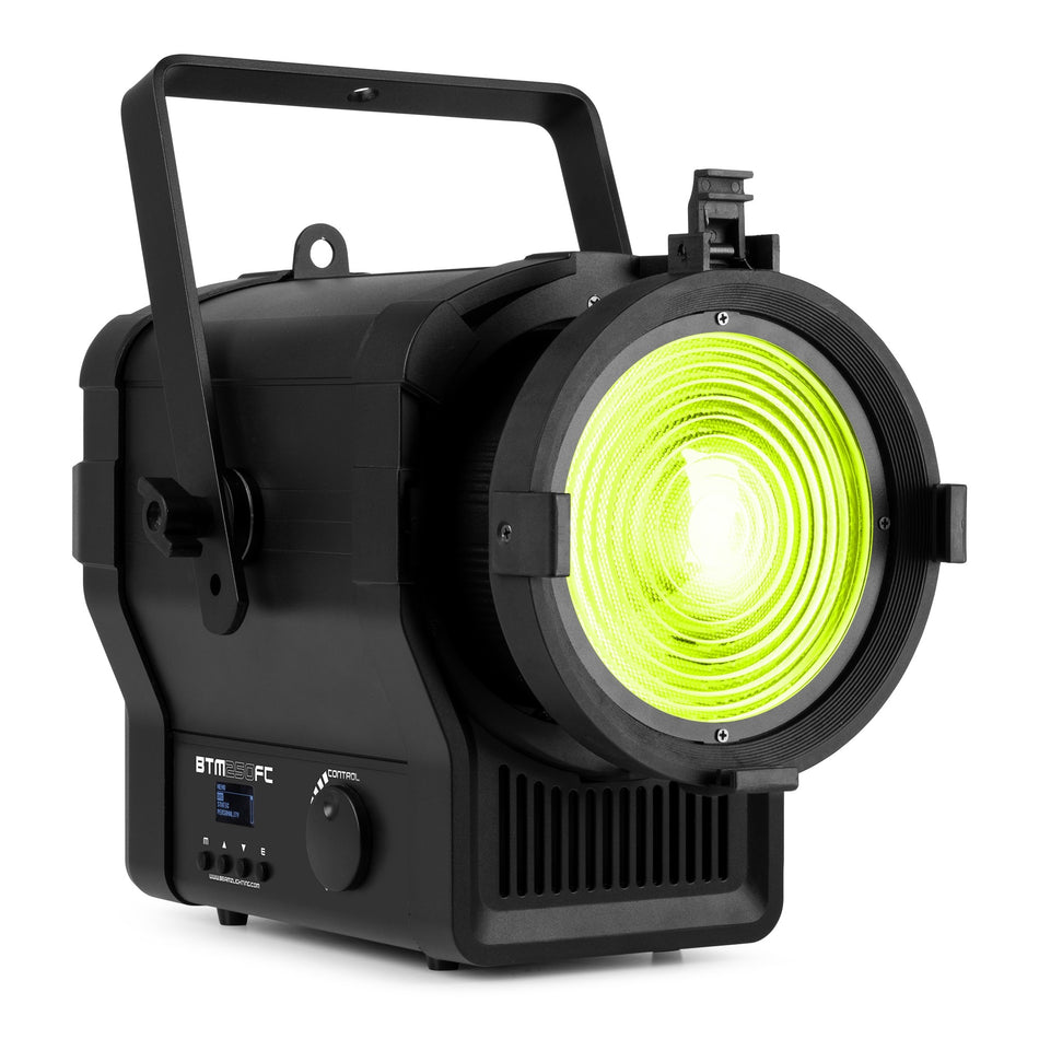 beamZ Pro BTM250FC - Foco Fresnel LED 250W RGBALC con zoom motorizado 15°-55° para teatro y estudio