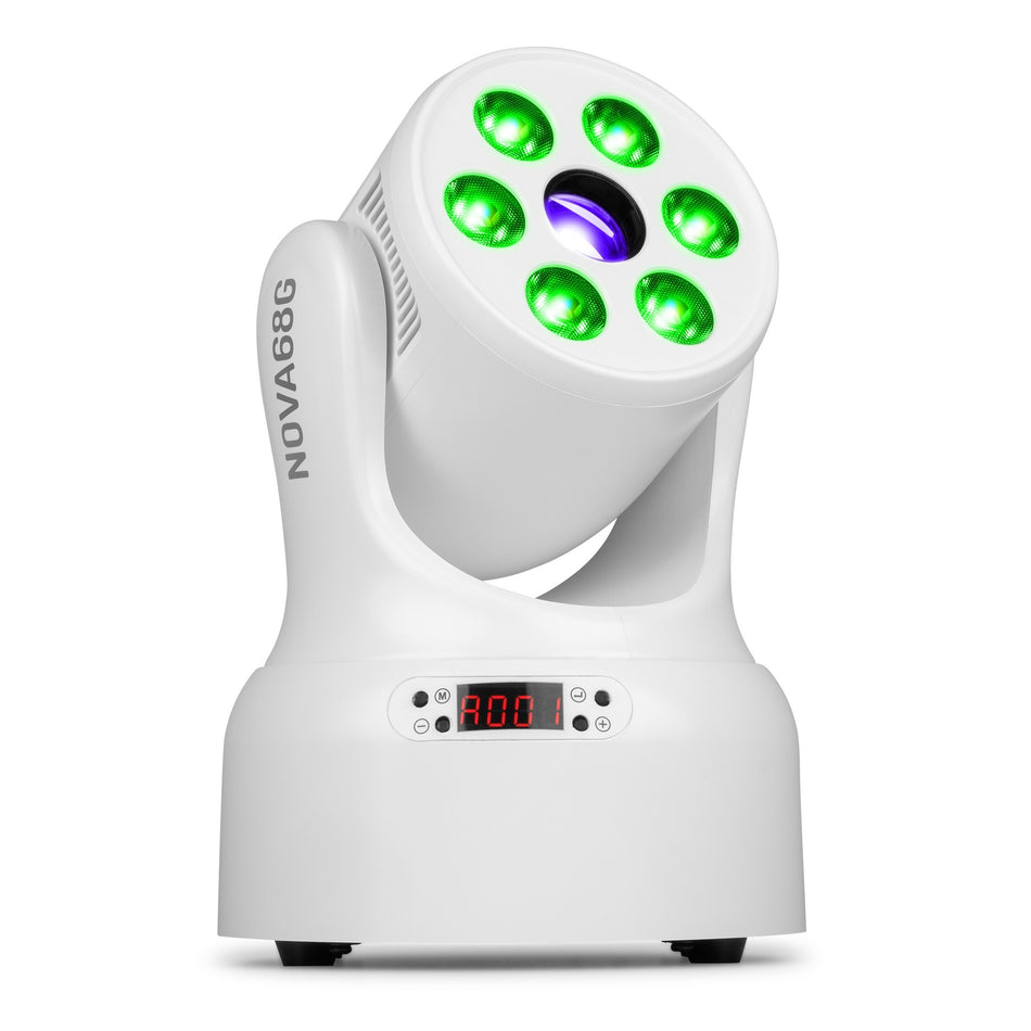 beamZ NOVA68G-WH - Cabeza móvil Wash con gobo, 6×8W RGBW + LED blanco 30W, RDM y DMX 19/20 canales