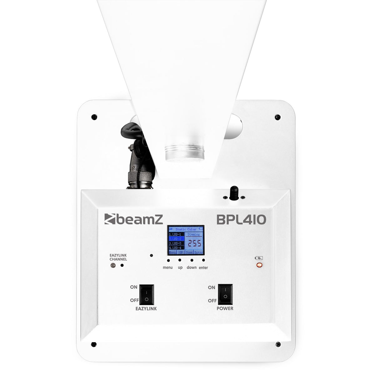 beamZ BPL410W - Luz de mástil a batería con 4 focos orientables y diseño inalámbrico - Tempo Shop