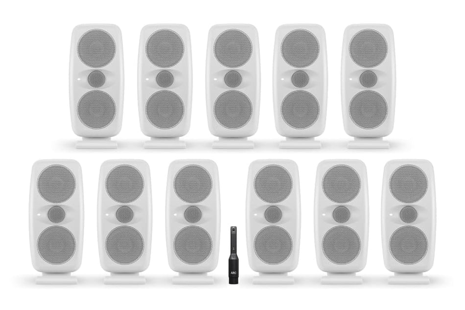 IK Multimedia iLoud MTM MKII (11 Unidades, Blanco) - Bundle inmersivo 7.1.4 con ARC integrado y X-MONITOR
