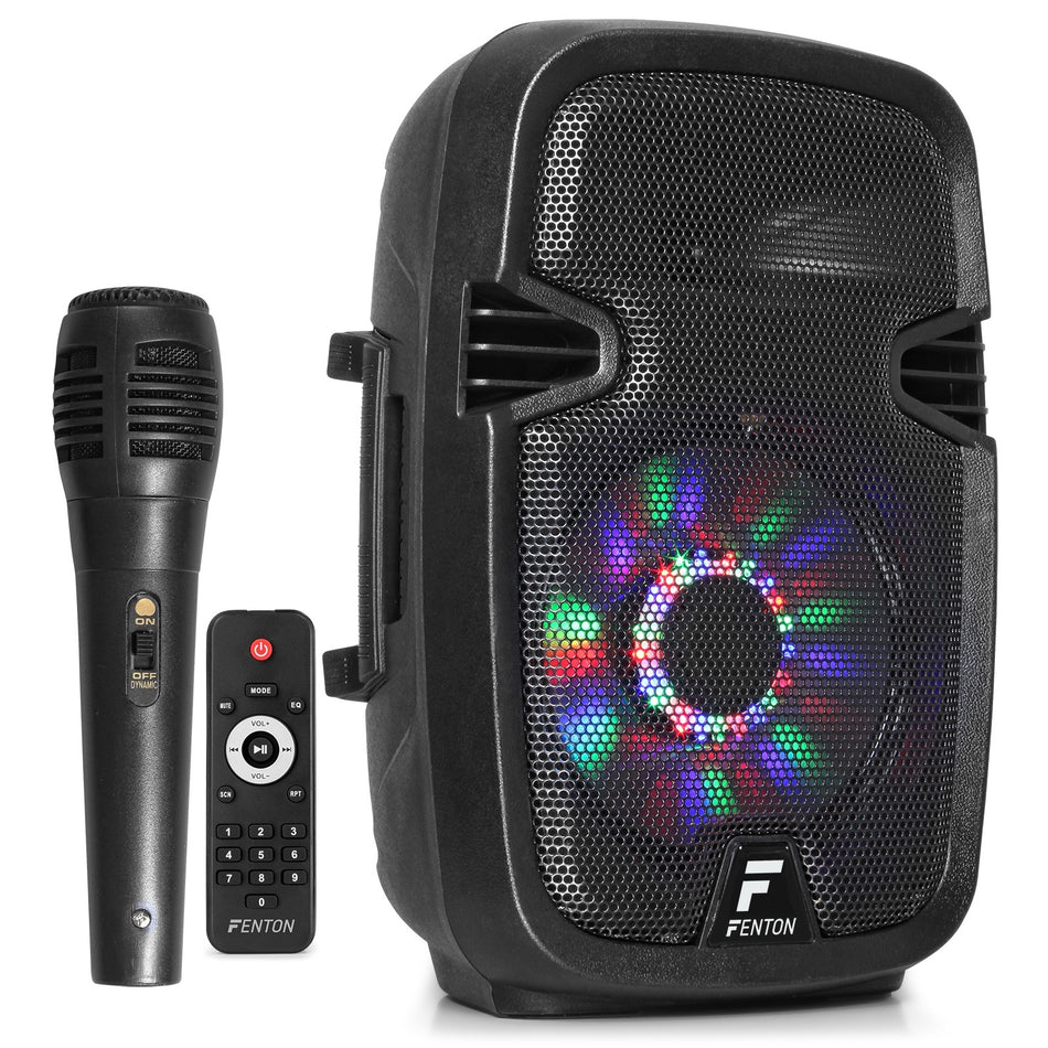 Fenton FT8LED [FT8LED] - Bafle Activo Portátil de 8" 300W con Bluetooth y Efectos LED