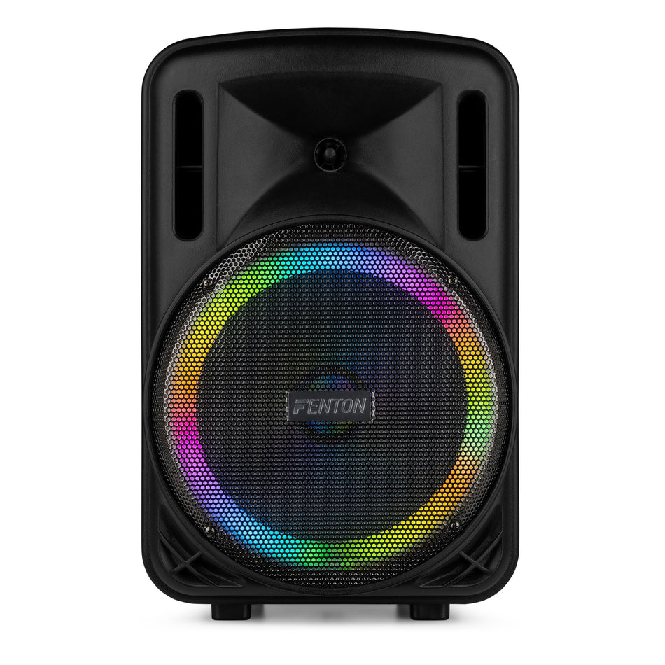 Fenton FT12LED MK2 - Altavoz Activo Portátil de 12" y 700W con Bluetooth y Micrófono Inalámbrico