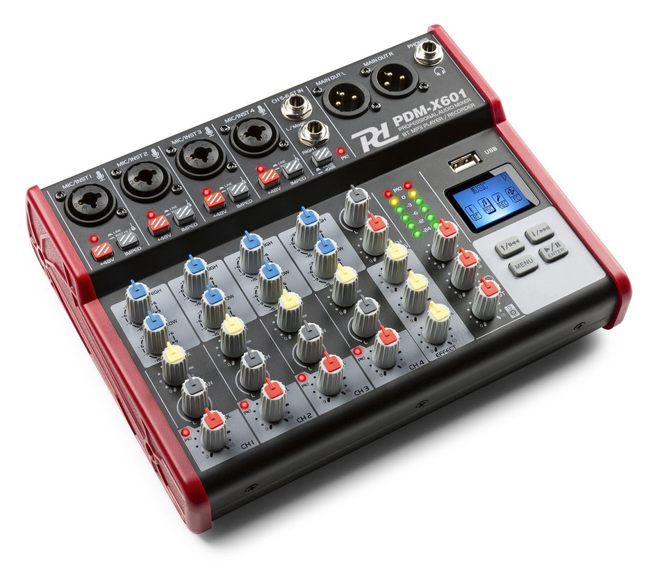 Power Dynamics PDM-X601 - Mezclador Musical de Estudio 6 Canales con USB y Bluetooth