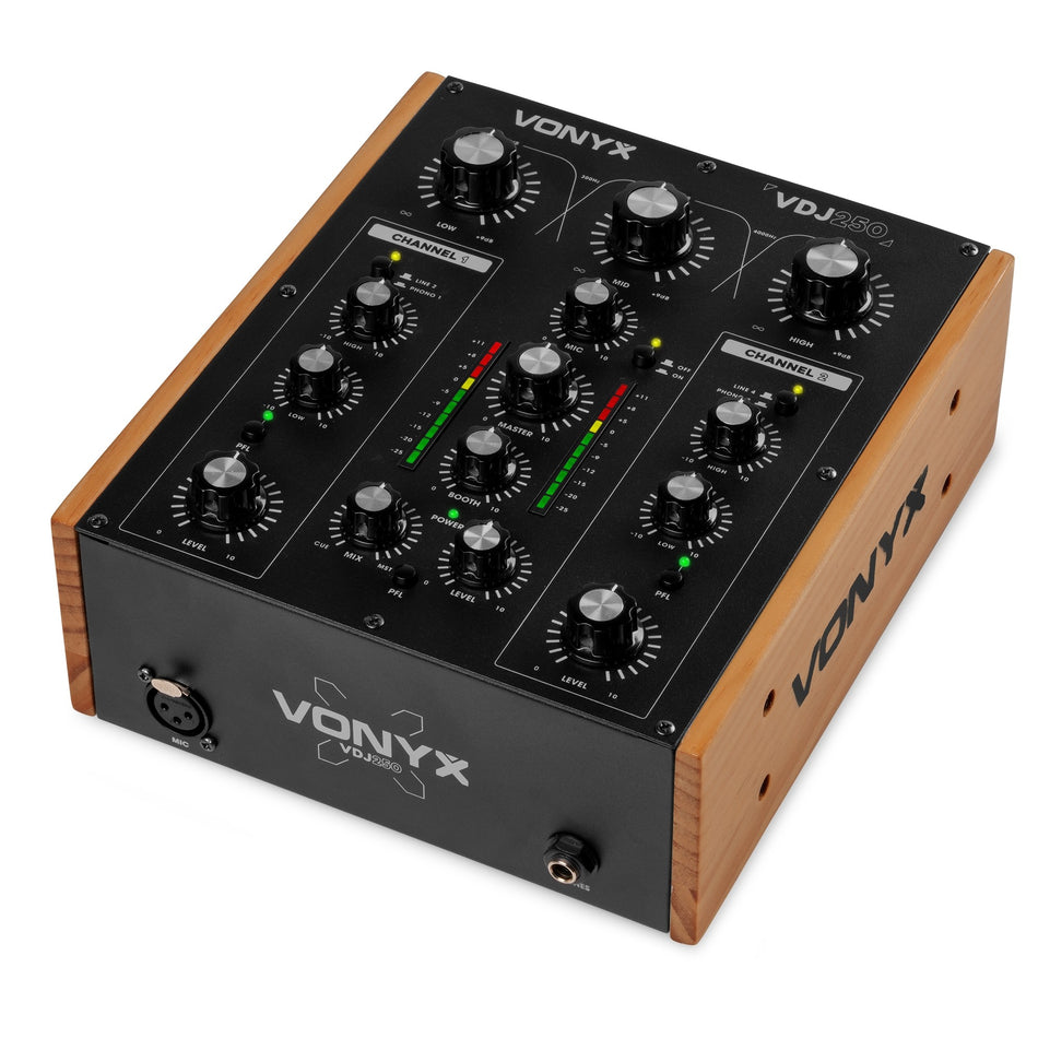 Vonyx VDJ250 - Mezclador Rotativo de DJ de 2 Canales
