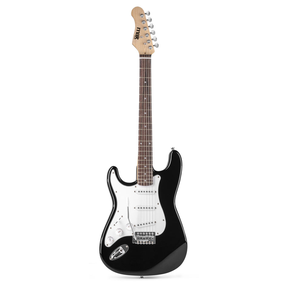 Max GigKit - Set de Guitarra Eléctrica para Zurdos con Amplificador y Accesorios (Negro)