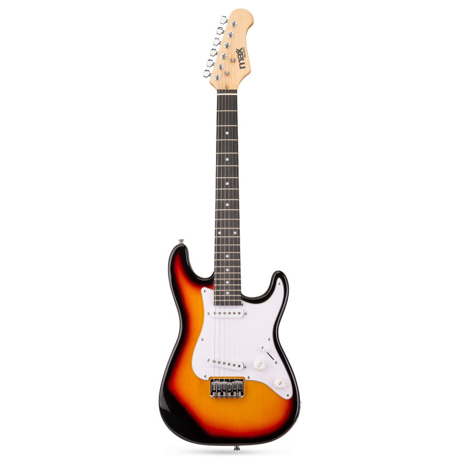 MAX GigKit Junior - Set de Guitarra Eléctrica 3/4 Sunburst con Amplificador y Accesorios