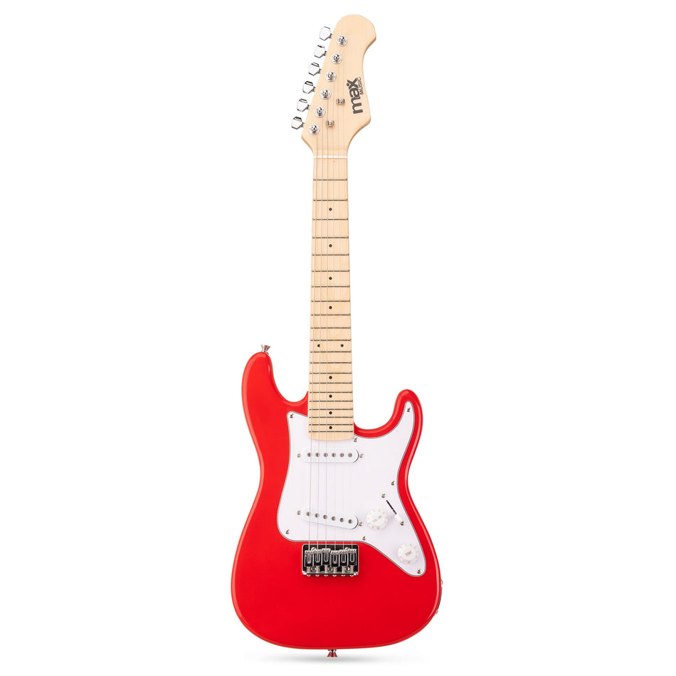 Max GigKit Junior - Pack de Guitarra Eléctrica 1/4 para Niños con Amplificador 10W (Rojo)