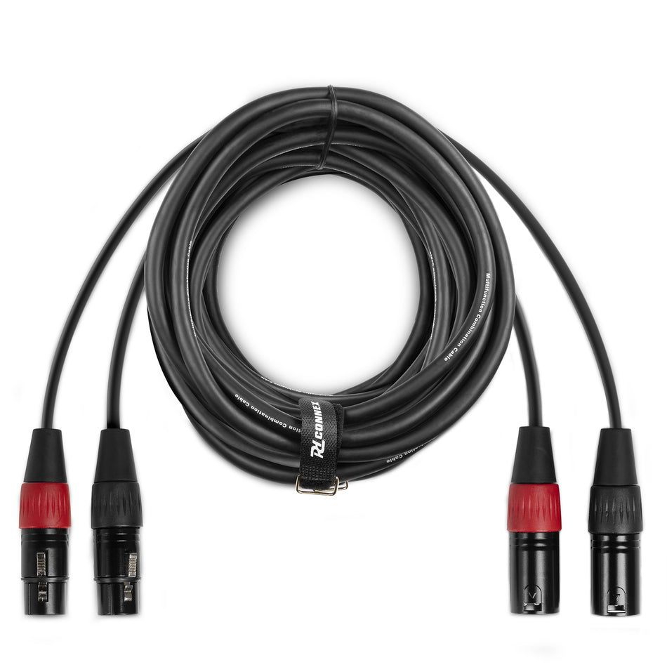 PD-Connex CX60-12 - Cable de Señal Estéreo Profesional 2x XLR Macho a 2x XLR Hembra de 12 Metros
