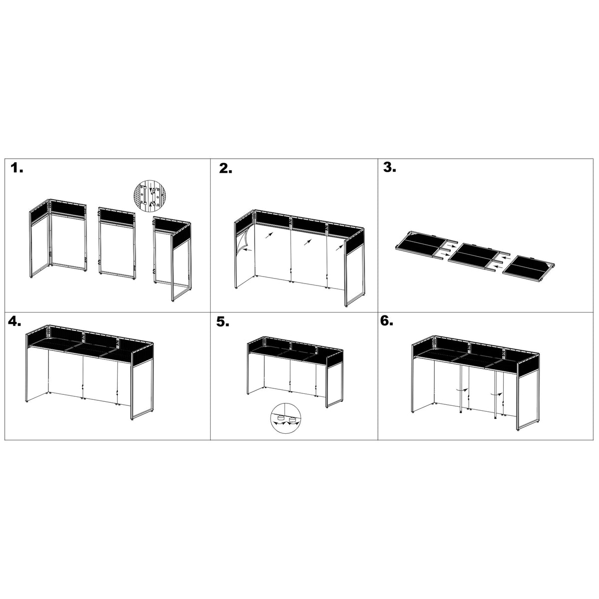 Vonyx DBA200 Sistema de cabina de DJ plegable Pro Large - Estación profesional - Tempo Shop
