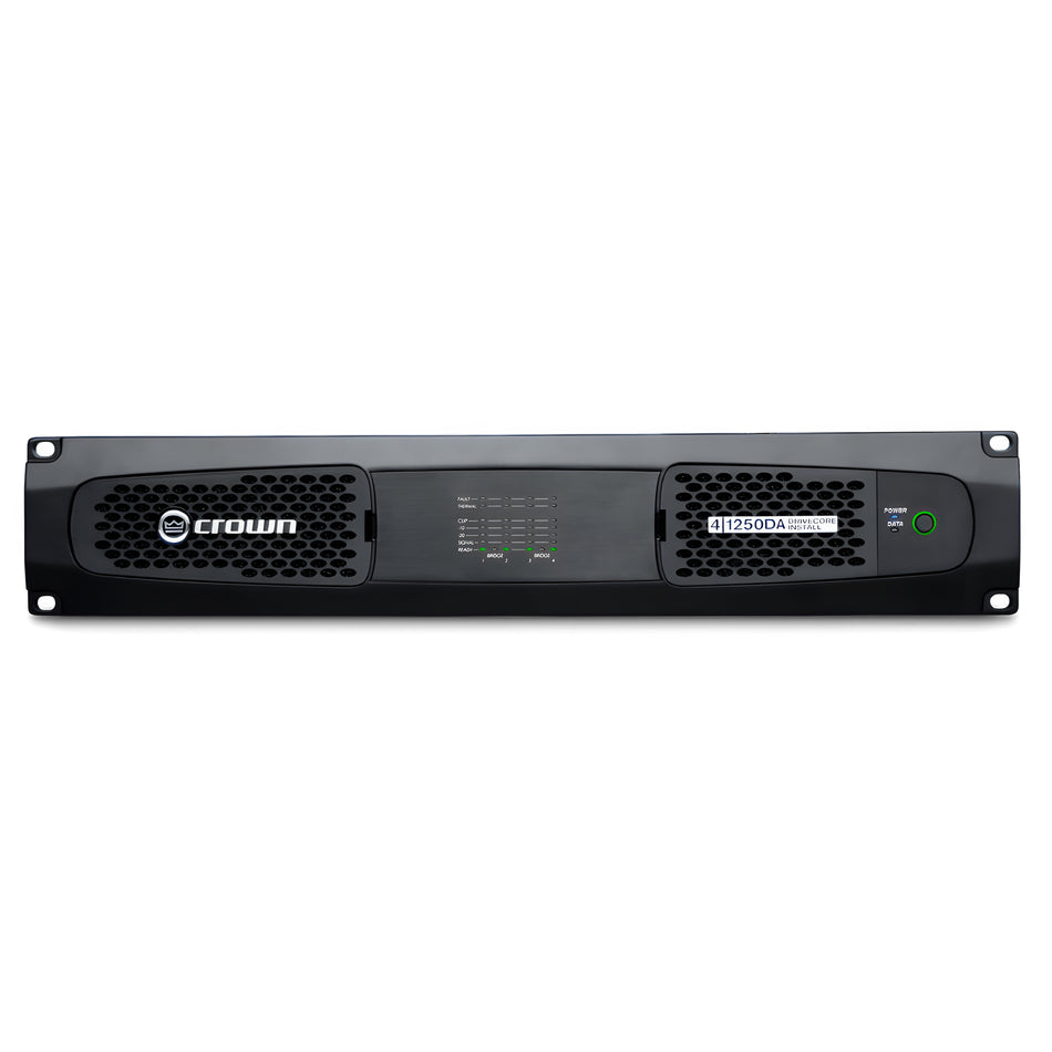 CROWN DCi 4|1250DA Amplificador de potencia de cuatro canales, 1250W @ 4Ω con audio en red Dante™ / AES67, y compatibl