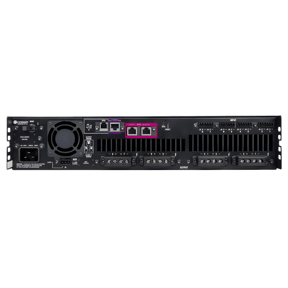 CROWN DCi 8|600DA Amplificador de potencia de ocho canales, 600W @ 4Ω con audio en red Dante™ / AES67