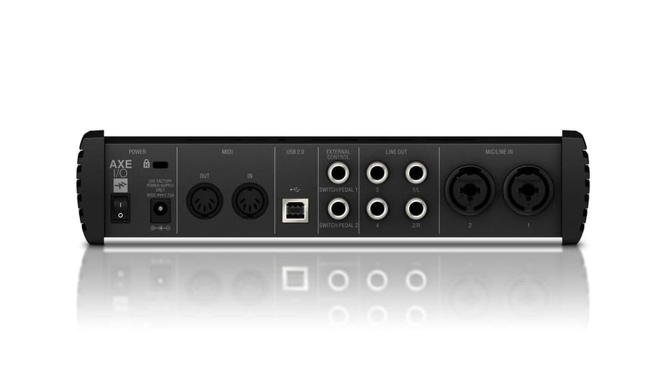 IK Multimedia AXE I/O – Interfaz de audio 2-in/5-out con Z-TONE, Amp Out y control para guitarristas