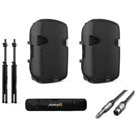 Audibax Arkansas 15 Pack PRO - 2 Altavoces Activos 15" con Soportes y Cableado