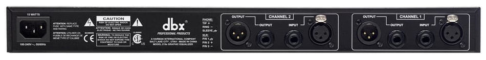 dbx 215s - Ecualizador gráfico dual de 15 bandas (2/3 de octava) con Constant Q, Low Cut 50 Hz y medidores LED
