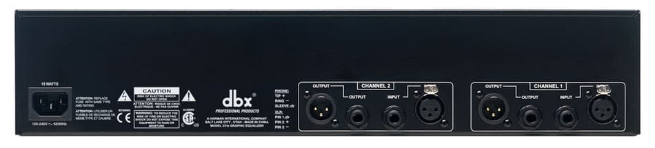 dbx 231s - Ecualizador gráfico dual de 31 bandas (1/3 de octava) con Constant Q, Low Cut 50 Hz y medidores LED