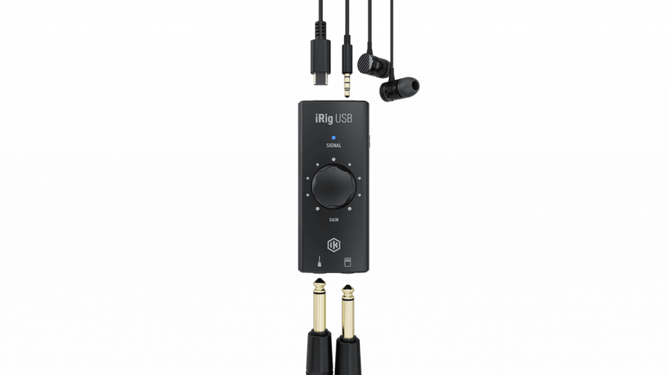 IK Multimedia iRig USB – Interfaz de guitarra USB-C con salida Amp Out y auriculares para iPhone/iPad, Mac, PC y Android