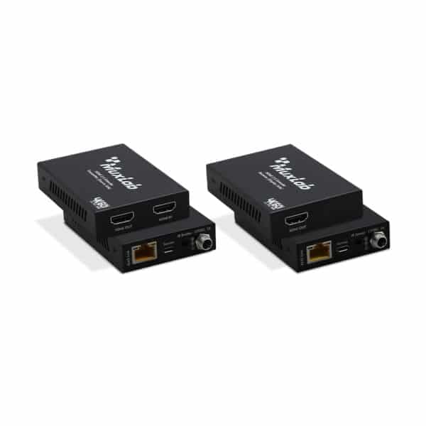 MuxLab 500408 - Kit Extensor HDMI 2.0 4K60 sobre Cat5e/6 con IR y PoC (50m)