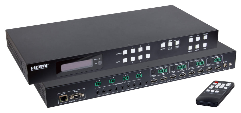 MuxLab 500428 - Matriz HDMI 2.0 4x4 con Multiview y Videowall