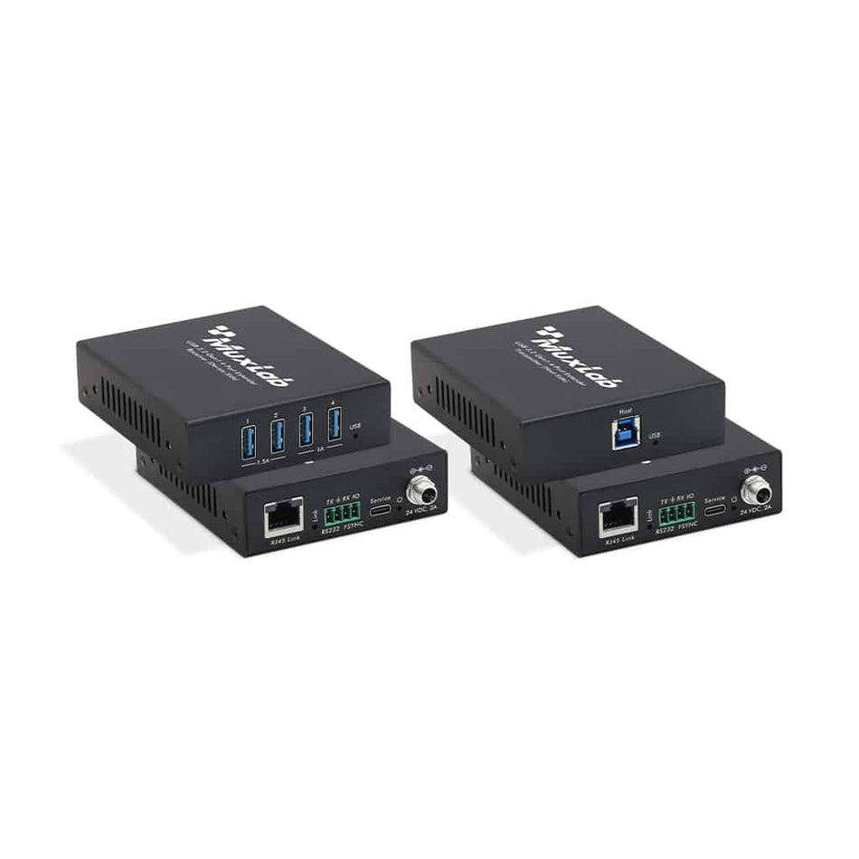 MuxLab 500530 - Kit de extensión USB 3.2 de 4 puertos hasta 100m
