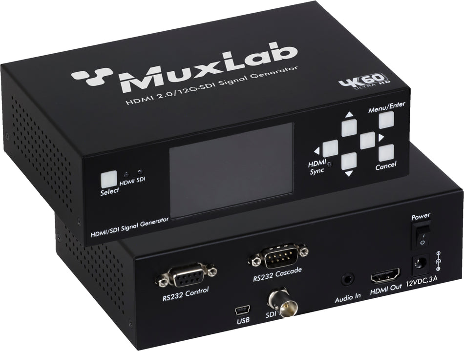 MuxLab IMU-500830-V2 - Generador de Señales HDMI 2.0/12G-SDI
