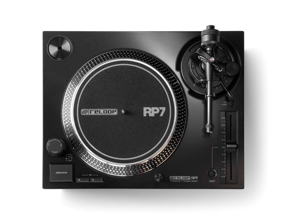 Reloop RP-7 - Tocadiscos profesional de 7" con tracción directa, alto par y previo phono/line integrado