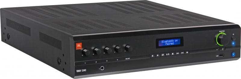 JBL Professional VMA1240 - 240W 5x1 Commercial Mixer/Amplifier with Bluetooth, USB and 70/100V or 4/8Ω Outputs